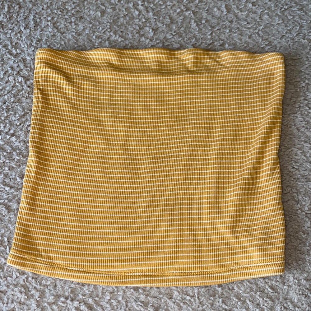 American Eagle Yellow and white striped tube top.